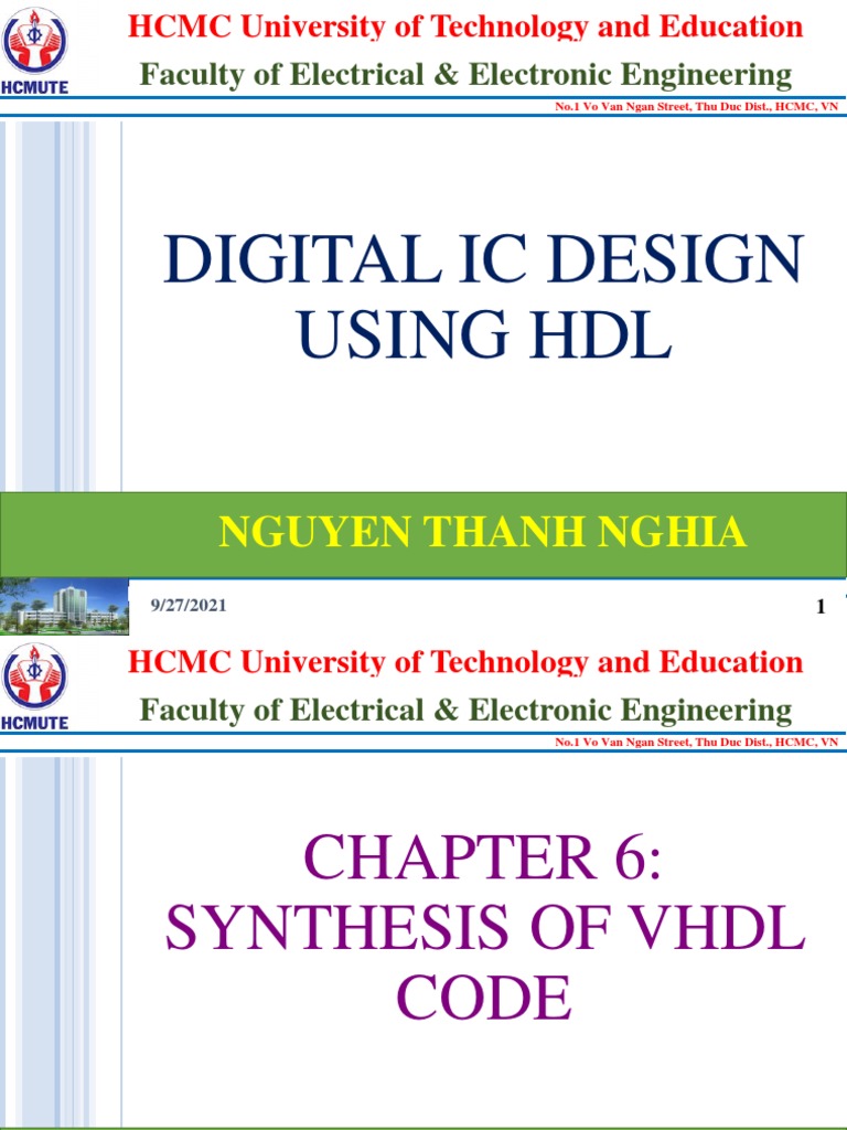 Chapter 6 Synthesis of VHDL Code PDF Logic Synthesis Vhdl