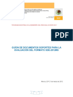 Guiòn de Documentos Soportes para La Evaluación Del Formato Sde-2012