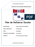 Plan de Refuerzo Escolar Comunicación 3ros