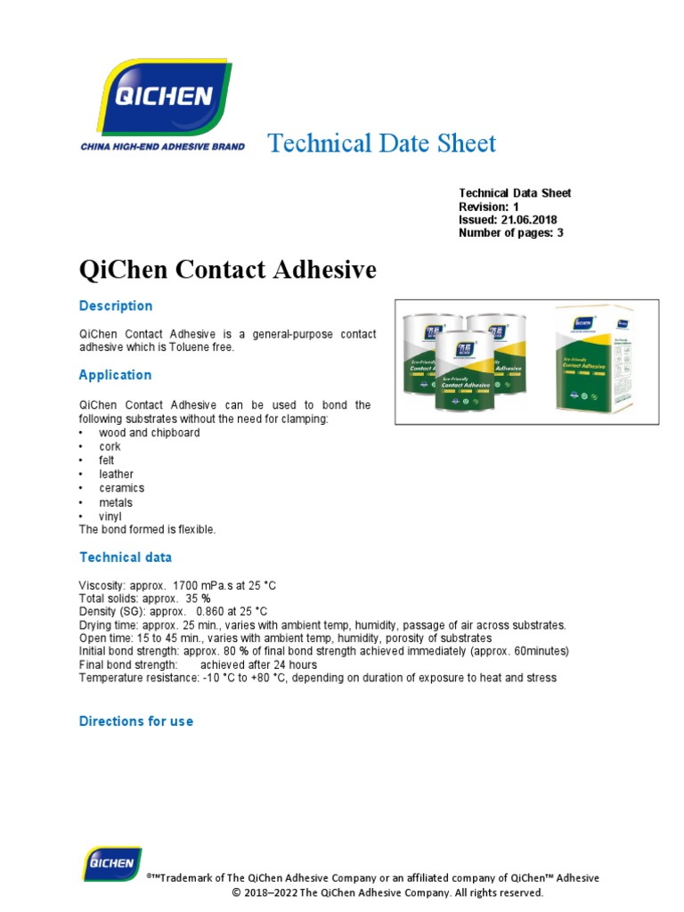 Contact Glue Tds PDF Adhesive Legal Liability