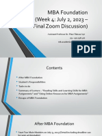 July 2, 2023 Week 4 Final Zoom Discussion Denmark MBA Intake 6 Foundation