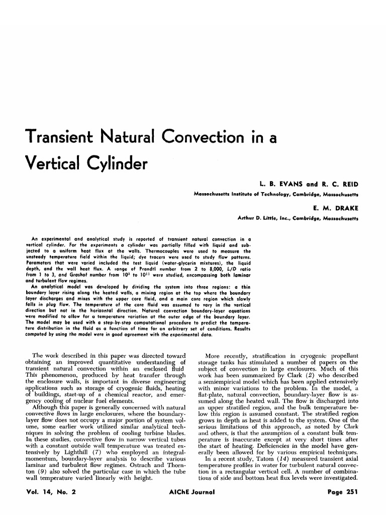 Image showcasing AIChE Journal - March 1968 - Evans - Transient Natural Convection in A ...