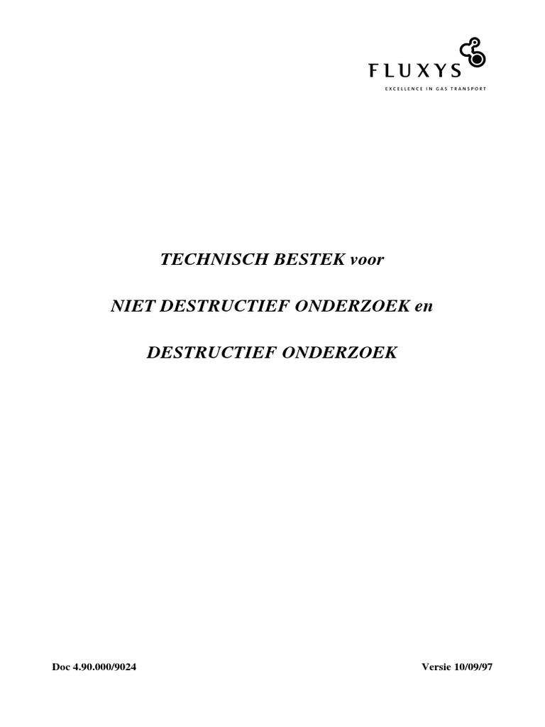 Technisch Bestek NDO 4.90.000-9024 10-09-97 | PDF