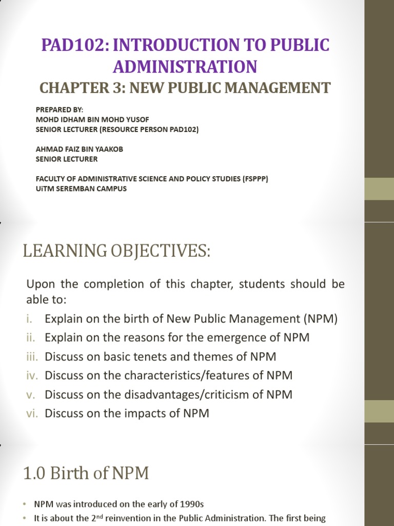 Topic 3 New Public Management 30 3 Pdf Customer Public Administration