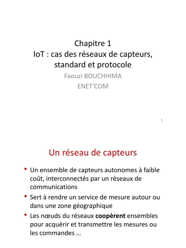 Réseaux de capteurs IoT et protocoles | PDF | Réseau ad hoc sans fil ...