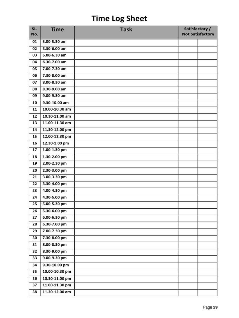 Time Log Sheet | PDF | Home & Garden
