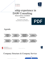 Internship Experience in DAW Consulting: Mehmet Akif Özer 77211896459 22.03.2023