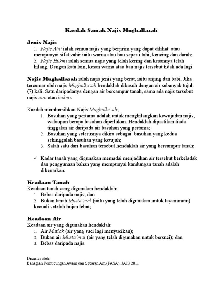 Kaedah Samak Najis Mughalazah Pdf