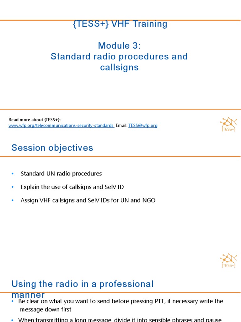 3 1 Day 3 Tess Vhf Training Standard Radio Procedures And Callsigns