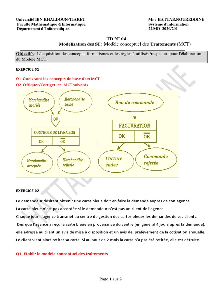 Modèle Conceptuel des Traitements (MCT) | PDF | Facture
