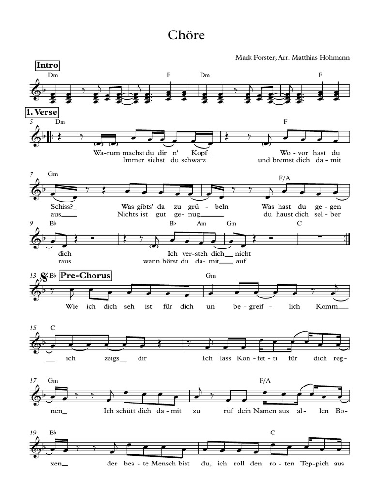 Mark Forster Chore Lyrics