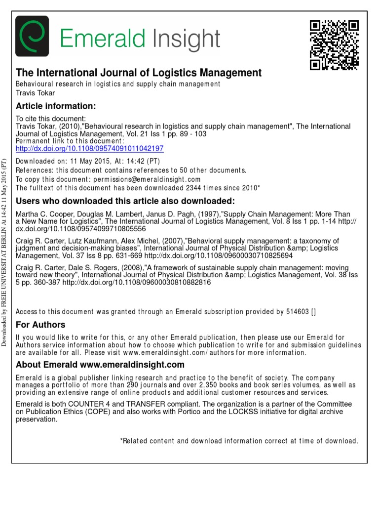 International Journal Of Logistics Management Template – TMBI