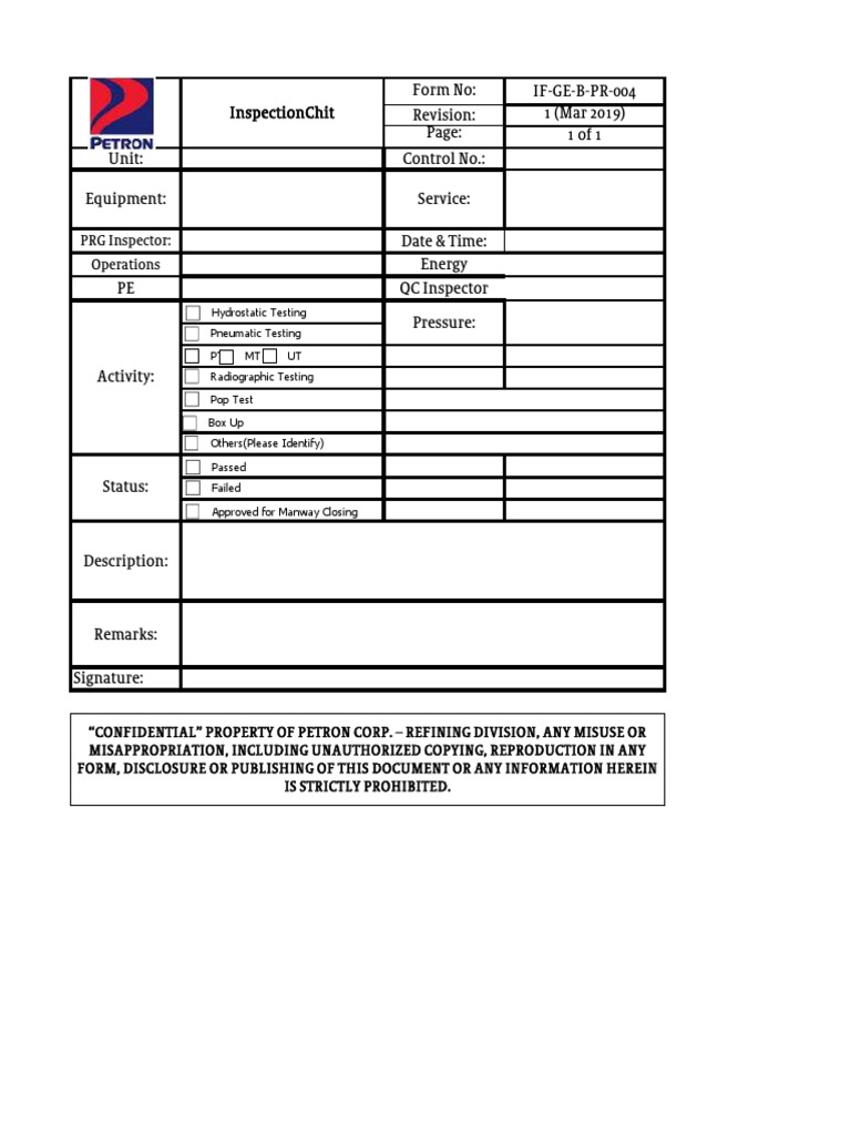 Equipment Inspection Checklist | PDF