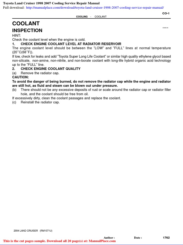 2003 TOYOTA LAND CRUISER REPAIR MANUAL PDF visual data 7