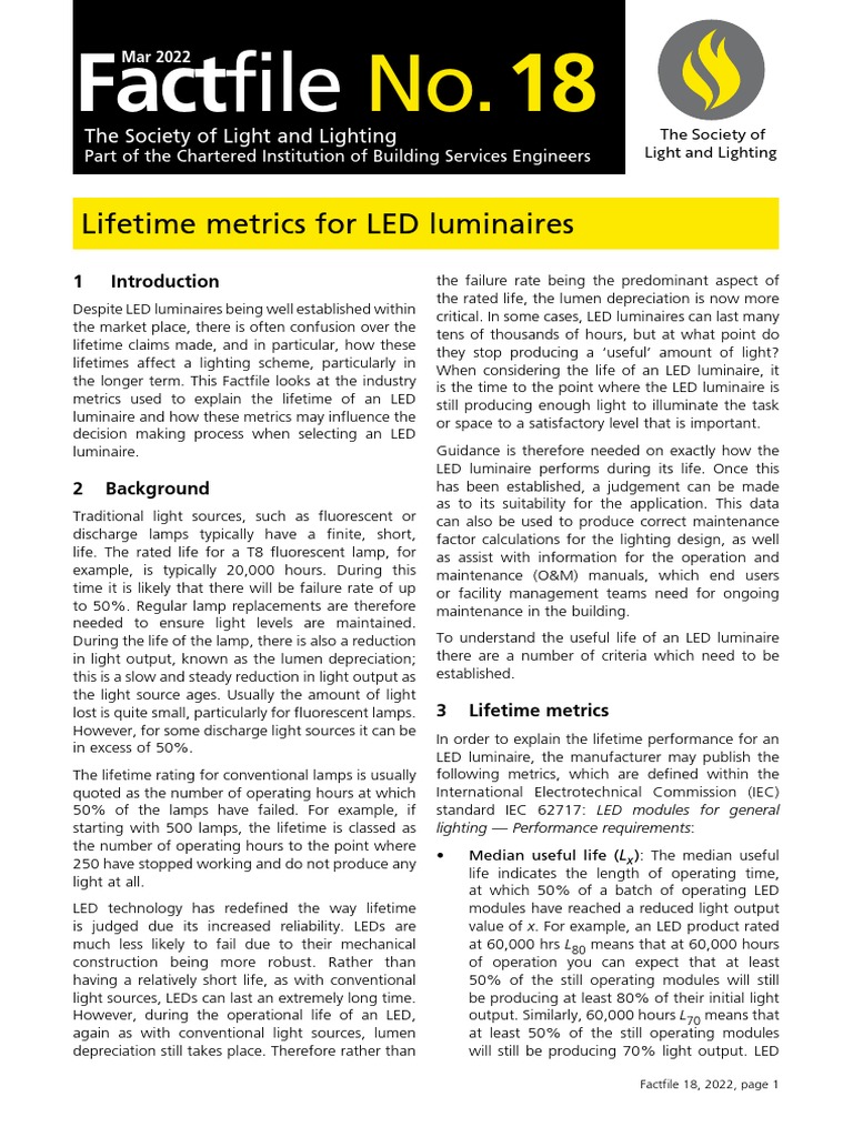 LED Luminaire Lifetime Explained | PDF | Lighting | Light Emitting Diode