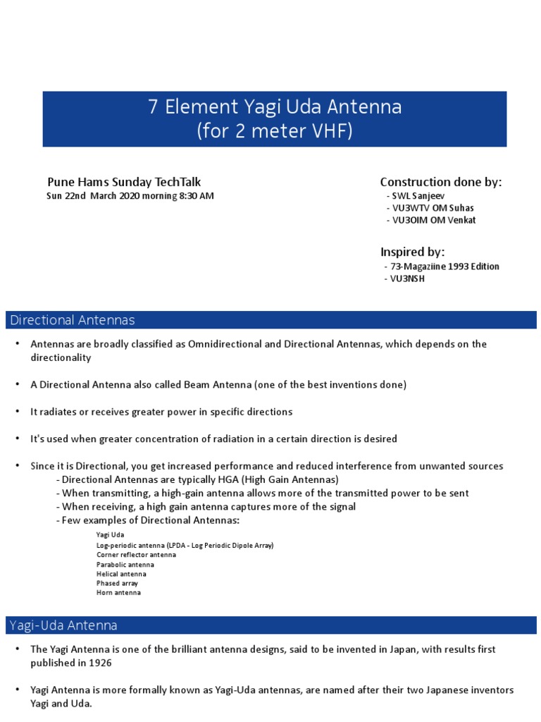 Amateur Radio Yagi Antenna Guide | PDF | Antenna (Radio) | Physical ...