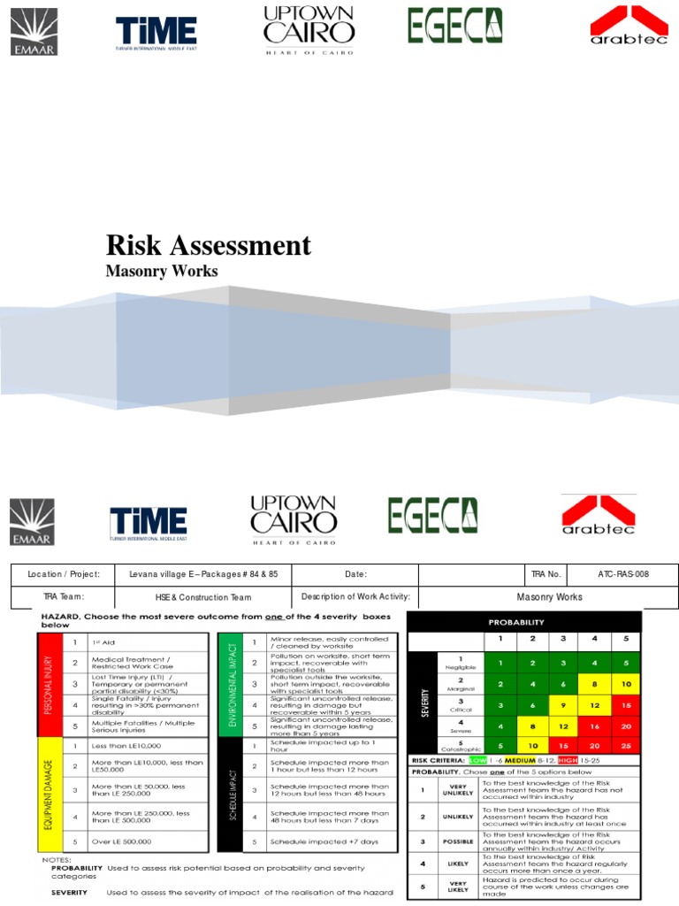 Risk Assessment for Masonry Works | PDF | Risk | Risk Assessment