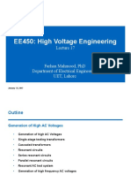 EE450: High Voltage Engineering: January 25, 2017