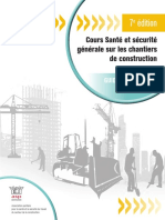 Cours Santé Et Sécurité Générale Sur Les Chantiers de Construction GUIDE DU FORMATEUR