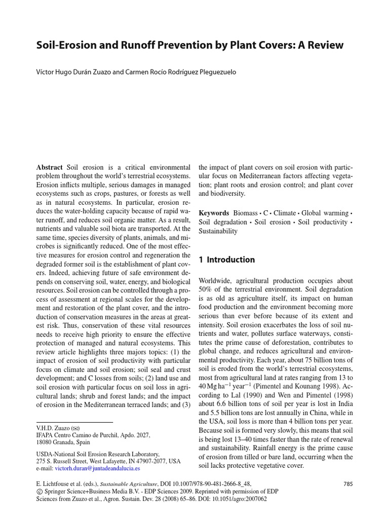 Soil Erosion Control for Ecosystems | PDF | Soil | Surface Runoff