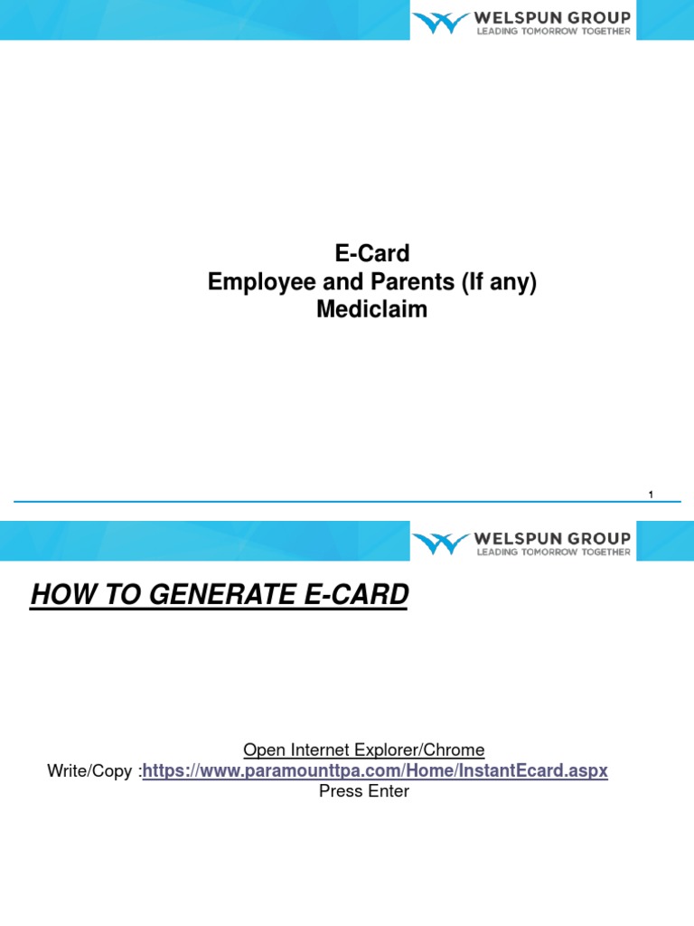 Mediclaim E-Card Generation Guide | PDF | Computers