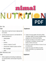 Animal Nutrition - YR 10 WEEKS 2 & 3