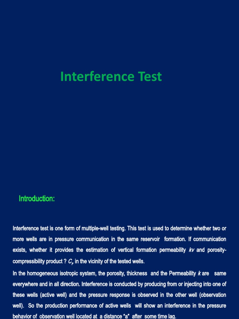 Interference Test for Reservoir Analysis | PDF | Petroleum Reservoir ...