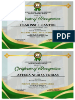 Fourth Quarter Certificate