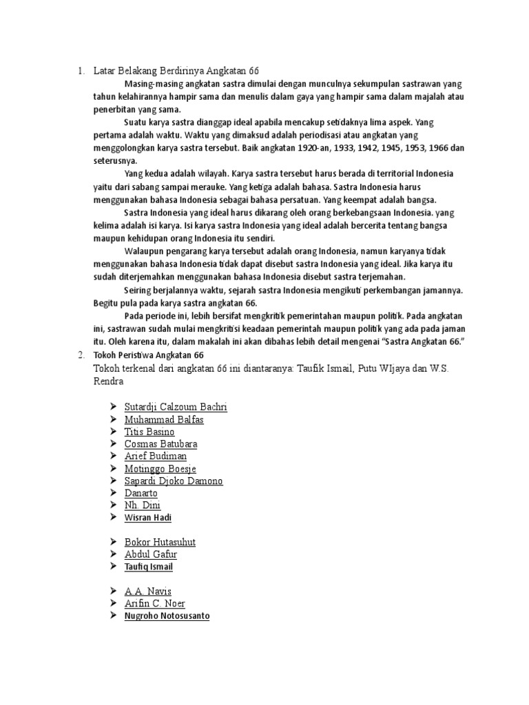 Latar Belakang Berdirinya Angkatan 66 PDF