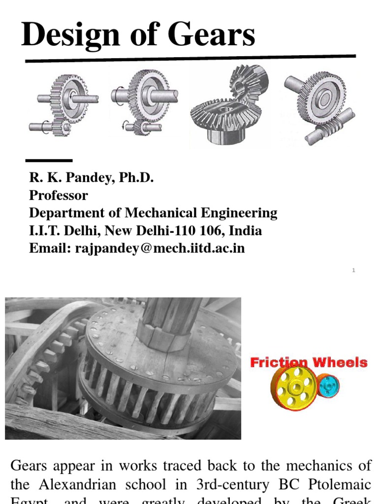 Gear Design Principles by R.K. Pandey | PDF | Gear | Classical Mechanics