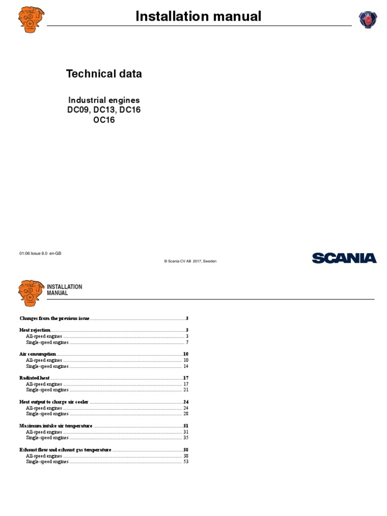 Industrial and Genset Technical Data Issue 8 | PDF | Engines | Propulsion