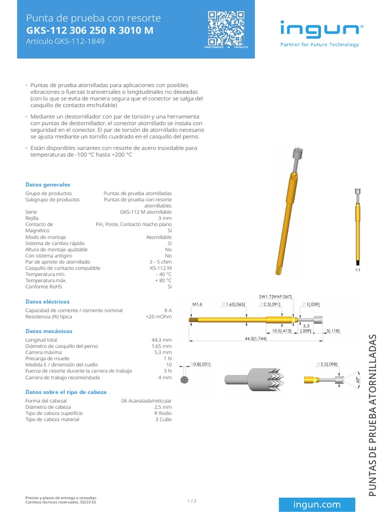 Strumento Smontaggio Sonda Filettata 1PZ BIT-GKS-112 Per HSS-118M/112M &ndash; Made In Germany
