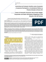 Características Da Produção Científica Sobre Orçamento Público