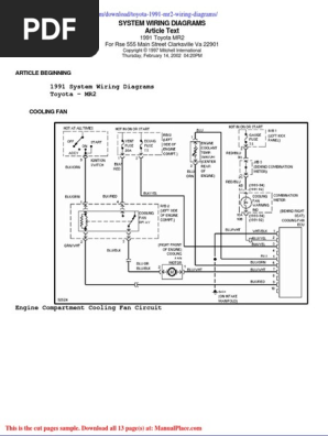 Toyota 1991 Mr2 Wiring Diagrams | PDF