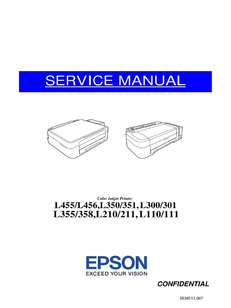 Epson L455, L456 Service Manual Rev. C | PDF