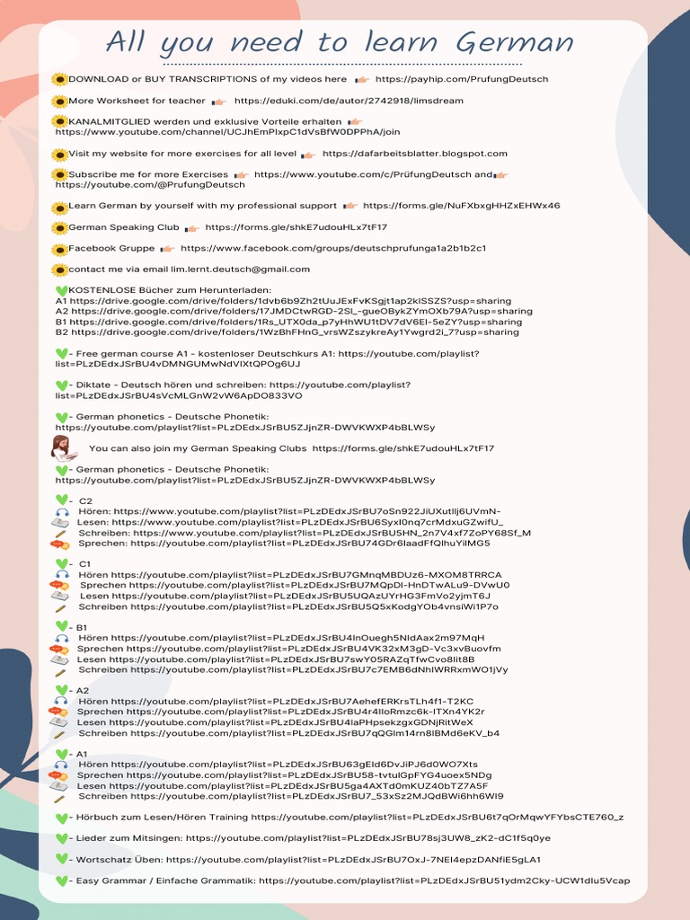 Comprehensive Guide to Learning German | PDF | Career & Growth