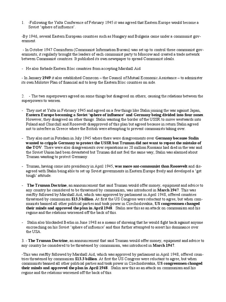 Cold_War_HIstory_Questions PDF Eastern Bloc Joseph Stalin