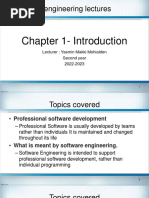 Software Engineering Lectures: Chapter 1-Introduction