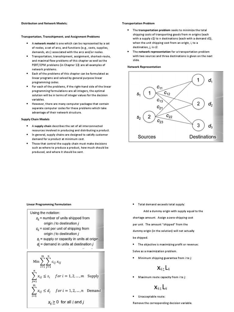 Distribution and Network Models | PDF | Linear Programming | Computer ...