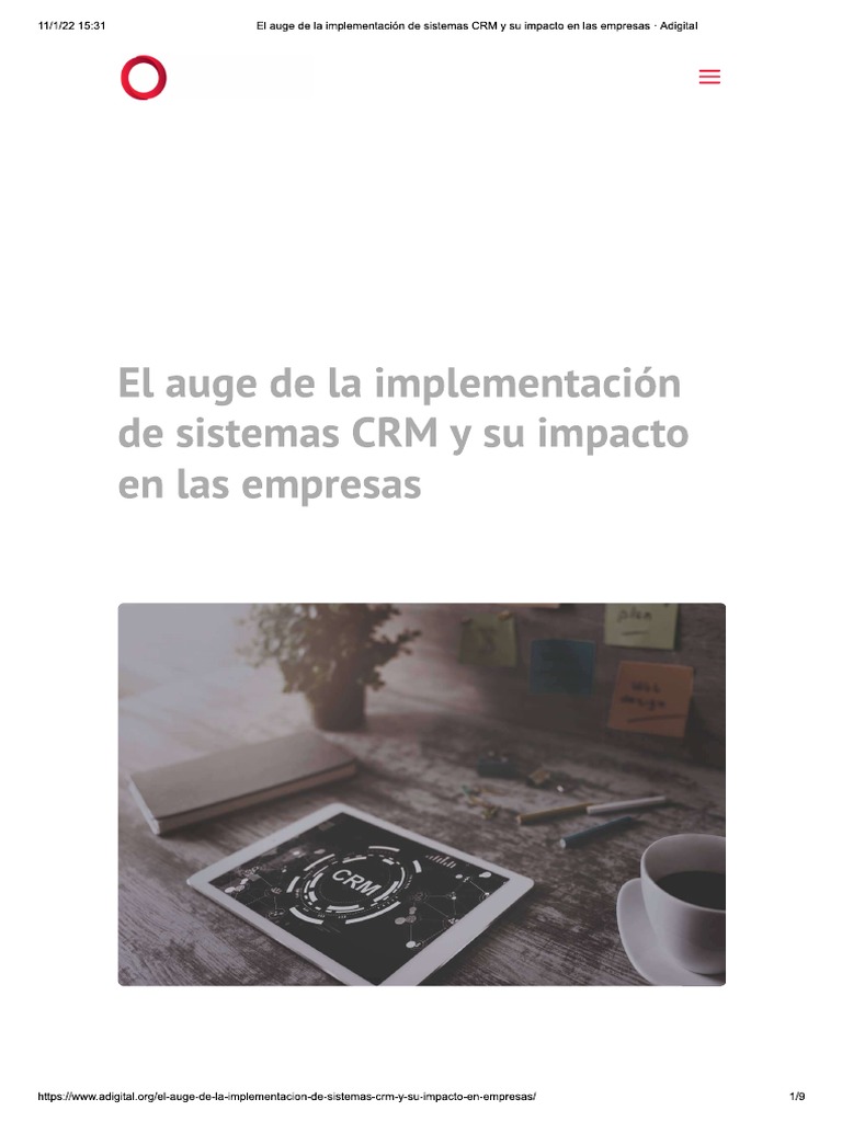 El Auge de La Implementación de Sistemas CRM y Su Impacto en Las ...