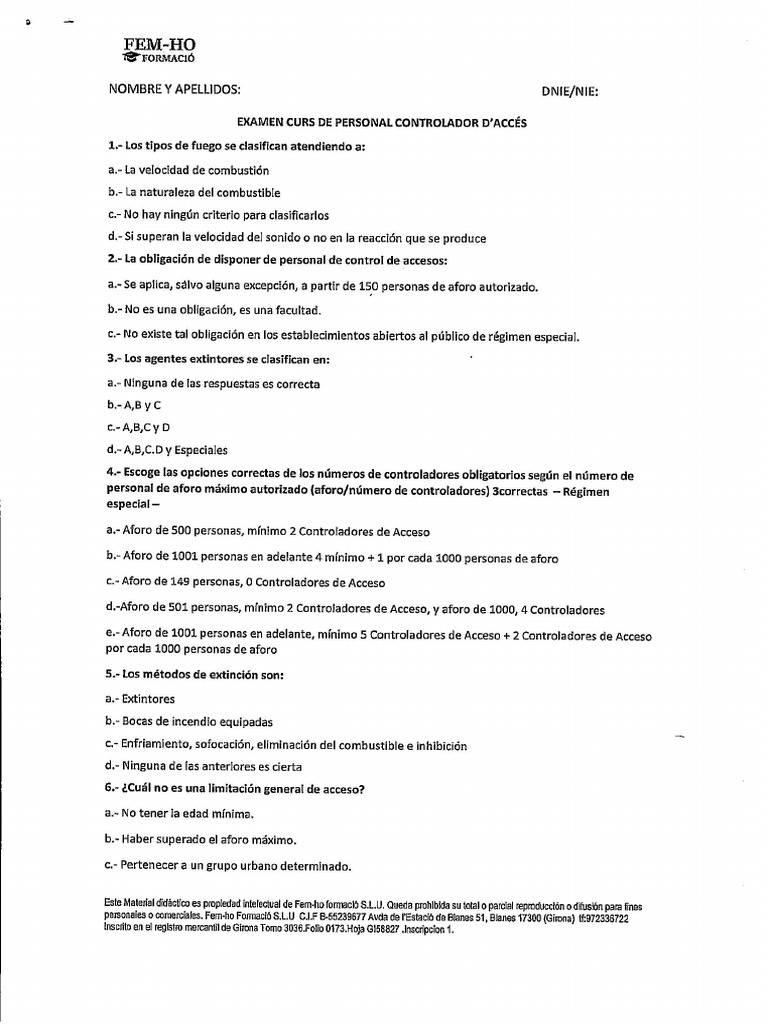Examen Controlador Accés 1 Pdf