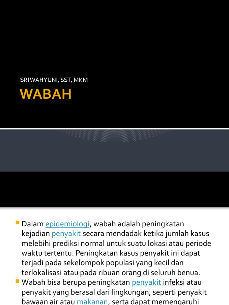 Definisi dan Jenis Wabah Penyakit | PDF | Ilmu Sosial | Sains & Matematika