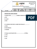 Choose The Correct Answer: Amr Badr Grade 5 Work Sheet E.S.S