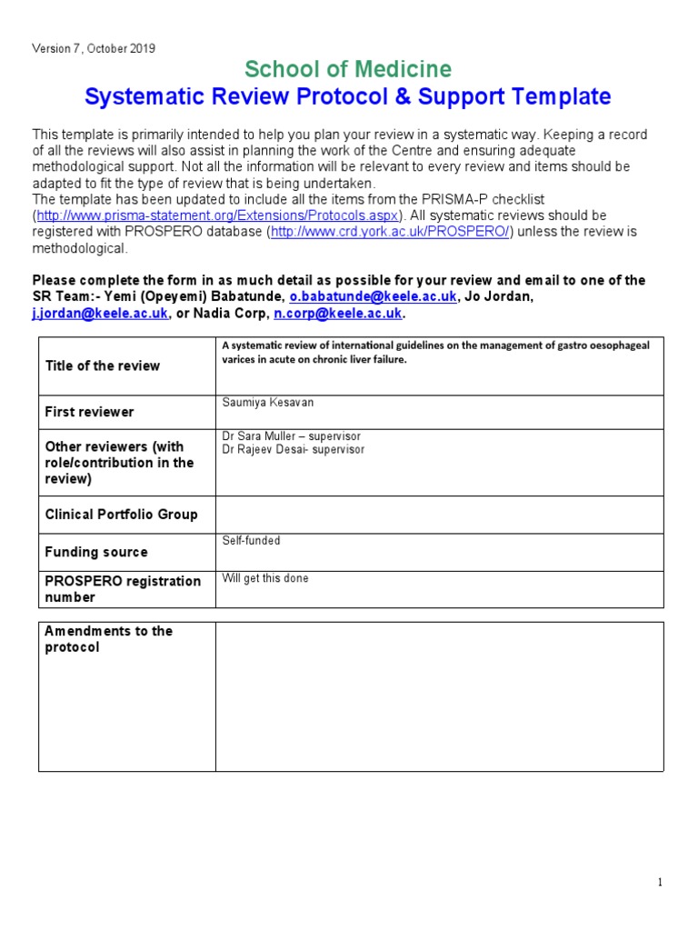 Protocol Template Repository | PDF | Systematic Review | Evidence Based ...