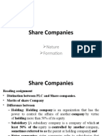 Share Companies - Nature and Formation