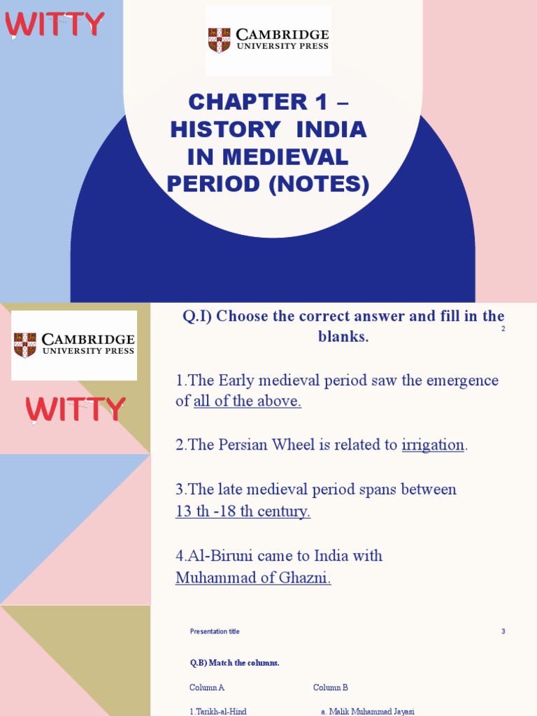 Medieval India History Notes | PDF | South Asia | Asia