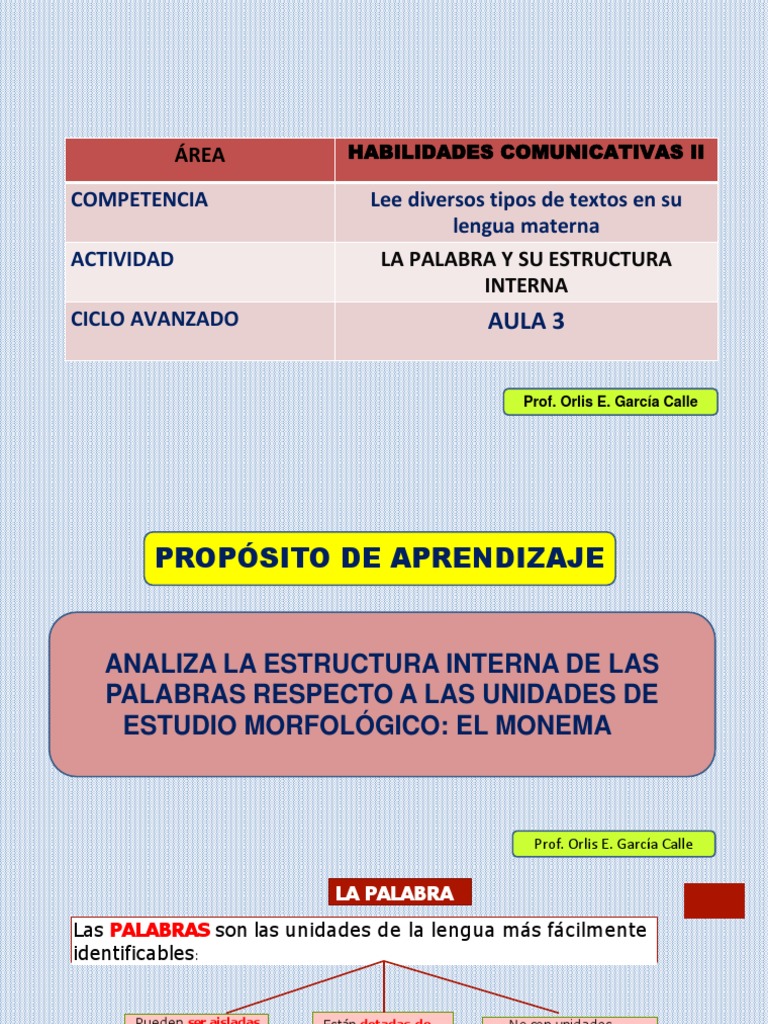 PDF - La Palabra y Su Estructura Interna | PDF | Palabra | Sintaxis