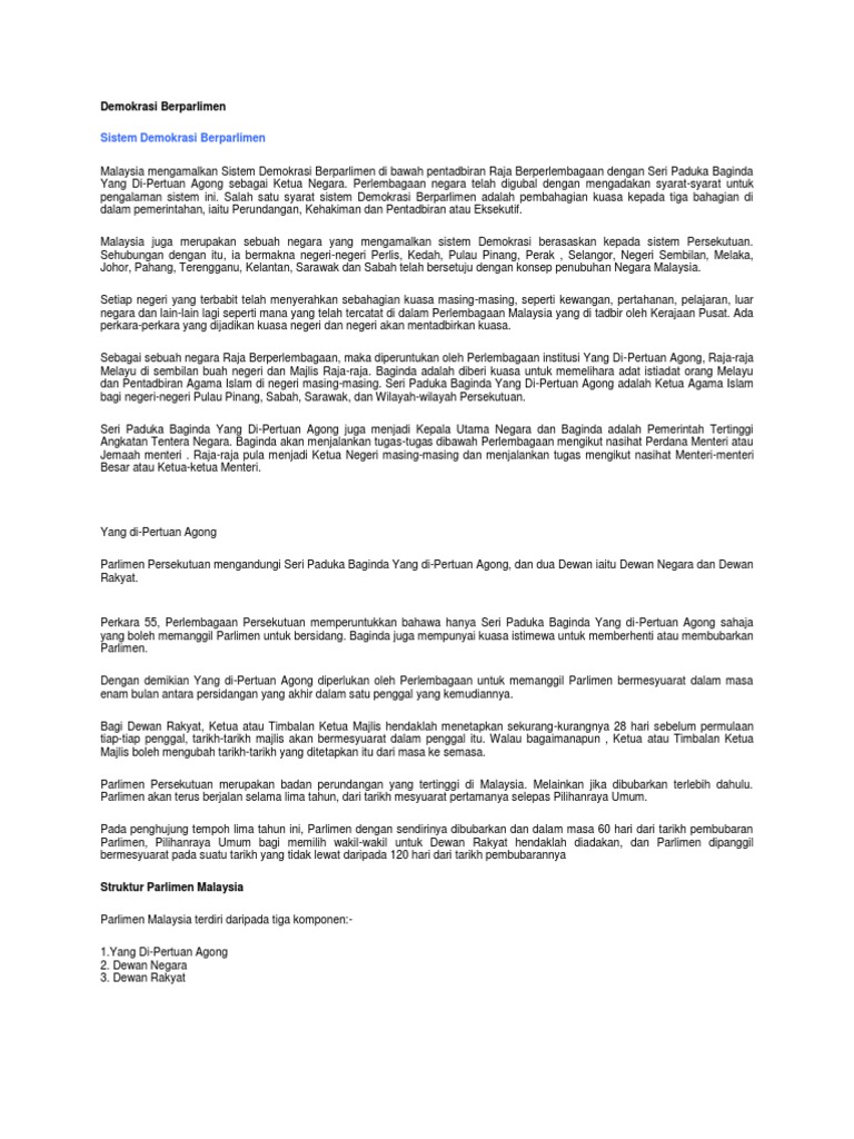 Demokrasi Berparlimen Pdf