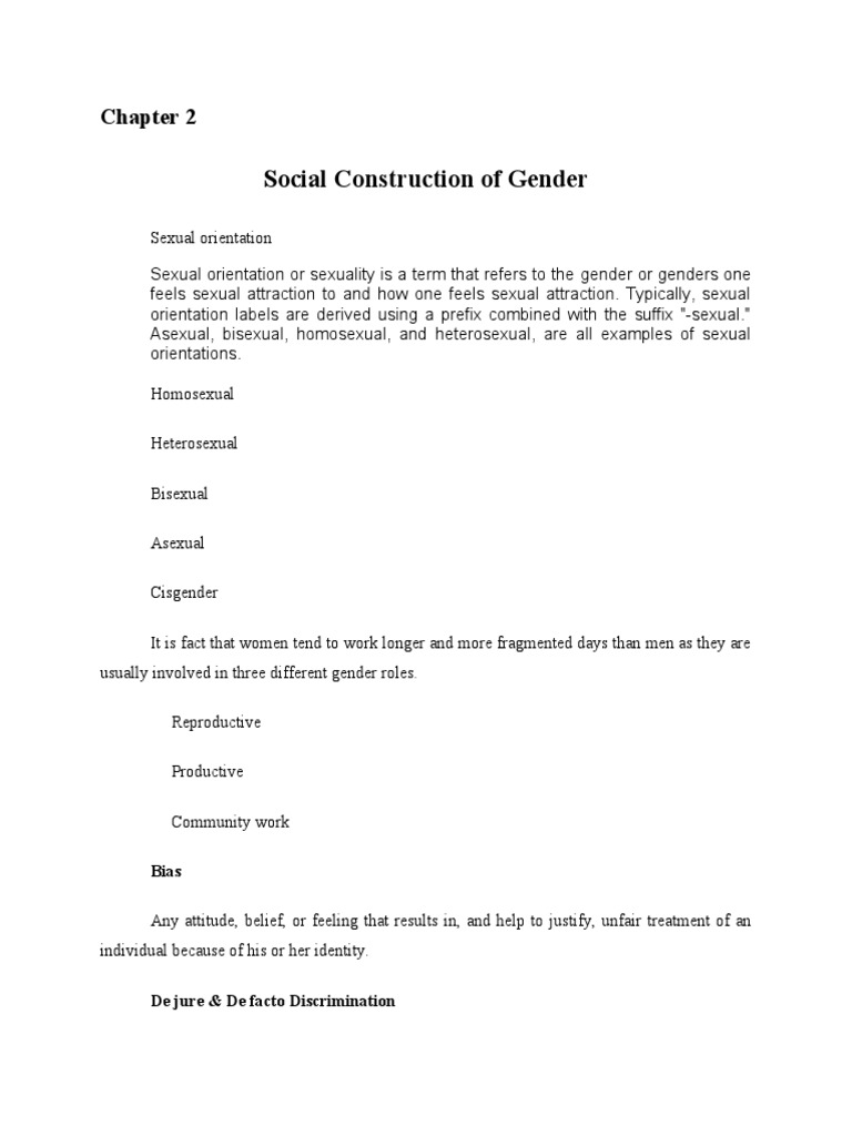 Social Constructs of Gender and Sexuality | PDF | Gender | Gender Studies