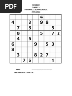 Sudoku Class X